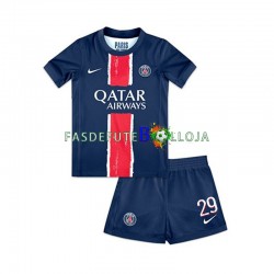 Camisola 1º Equipamento Paris Saint-Germain Bradley Barcola 29 2024-2025 Manga Curta ,Criança