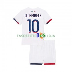 Camisola 2º Equipamento Paris Saint-Germain Ousmane Dembele 10 2024-2025 Manga Curta ,Criança