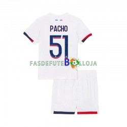 Camisola 2º Equipamento Paris Saint-Germain Willian Pacho 51 2024-2025 Manga Curta ,Criança