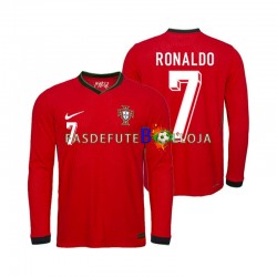 Camisola 1º Equipamento Seleção Portuguesa Ronaldo 7 Euro 2024 Manga Comprida ,Homem