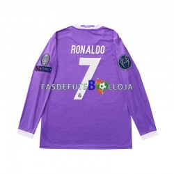Camisola 2º Equipamento Real Madrid Cristiano Ronaldo 7 2016 Manga Comprida Retro ,Homem