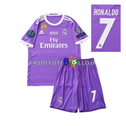 Camisola 2º Equipamento Real Madrid Cristiano Ronaldo 7 2016 Manga Curta Retro ,Criança