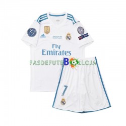 Camisola 1º Equipamento Real Madrid Cristiano Ronaldo 7 2017 Manga Curta Retro ,Criança