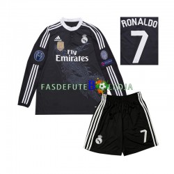 Camisola 3º Equipamento Real Madrid Cristiano Ronaldo 7 2014 Manga Comprida Retro ,Criança