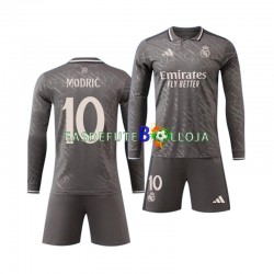 Camisola 3º Equipamento Real Madrid Modrić Luka 10 2024-2025 Manga Comprida ,Criança