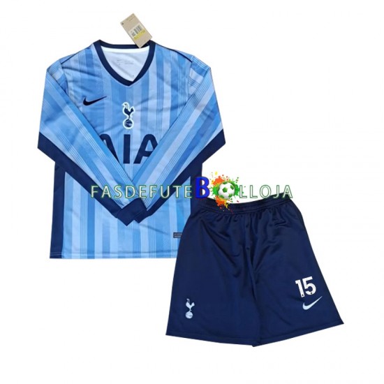 Camisola 2º Equipamento Tottenham Spurs Bergvall 15 2024-2025 Manga Comprida ,Criança