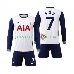 Camisola 1º Equipamento Tottenham Spurs Son 7 2024-2025 Manga Comprida ,Criança