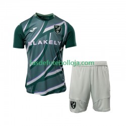 Camisola 2º Equipamento Norwich City 2025-2026 Manga Curta ,Criança