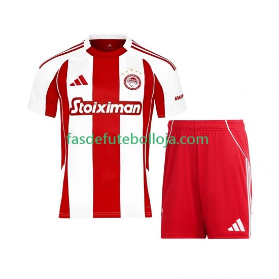 Camisola 1º Equipamento Olympiacos 2025-2026 Manga Curta ,Criança