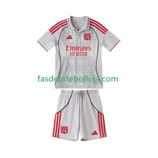Camisola 3º Equipamento Olympique Lyonnais 2025-2026 Manga Curta ,Criança