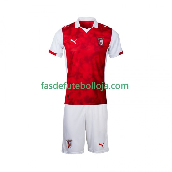 Camisola 1º Equipamento SC Braga 2025-2026 Manga Curta ,Criança