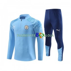 Manchester City Azul Sweat de Treino Conjunto 2023-2024