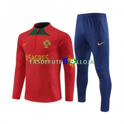 Seleção Portuguesa Vermelho Sweat de Treino Conjunto 2023-2024
