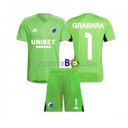 Camisola Guarda-redes 4º Equipamento FC Copenhague GRABARA 1 2023-2024 Manga Curta ,Criança