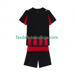 Camisola 1º Equipamento AC Milan 2025-2026 Manga Curta ,Criança