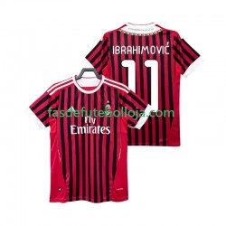 Camisola 1º Equipamento AC Milan Zlatan IBRAHIMOVIC 11 2012 2011 Manga Curta Retro ,Homem