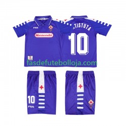 Camisola 1º Equipamento ACF Fiorentina RUICOSTA 10 1998 1999 Manga Curta Retro ,Criança