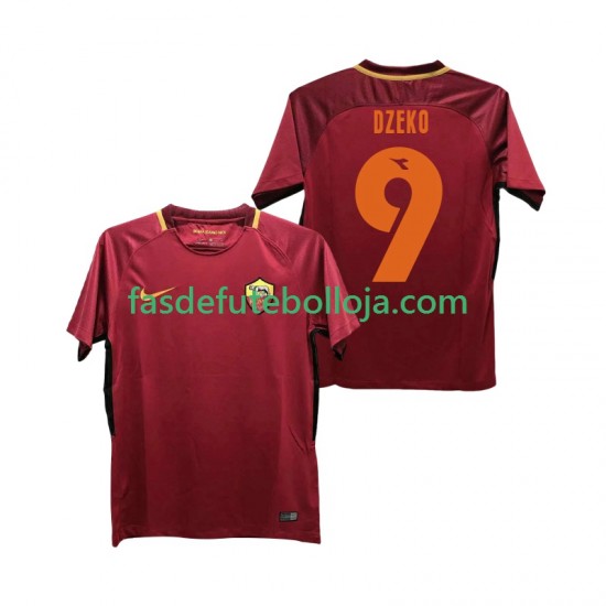 Camisola 1º Equipamento AS Roma DZEKO 9 2017-2018 Manga Curta Retro ,Homem