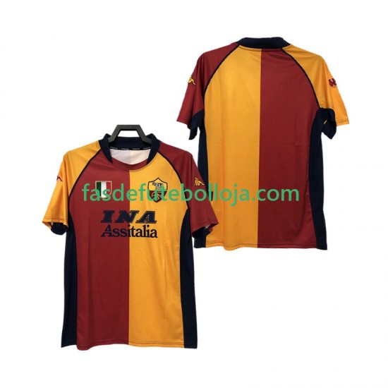 Camisola 1º Equipamento AS Roma 2000-2001 Manga Curta Retro ,Homem