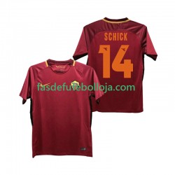 Camisola 1º Equipamento AS Roma SCHICK 14 2017-2018 Manga Curta Retro ,Homem