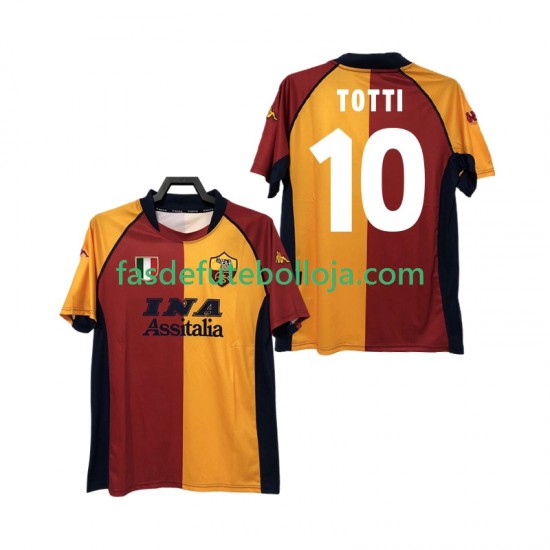 Camisola 1º Equipamento AS Roma Totti 10 2000-2001 Manga Curta Retro ,Homem