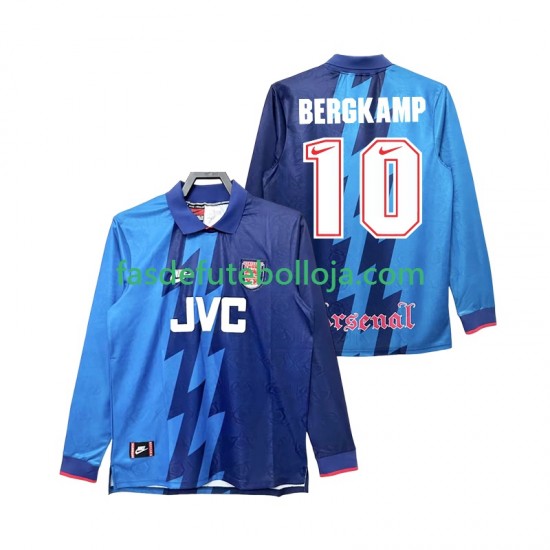 Camisola 2º Equipamento Arsenal Bergkamp 10 1995 1996 Manga Comprida Retro ,Homem