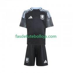 Camisola 2º Equipamento Aston Villa 2025-2026 Manga Curta ,Criança