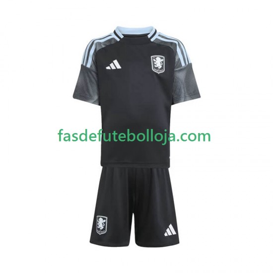 Camisola 2º Equipamento Aston Villa 2025-2026 Manga Curta ,Criança