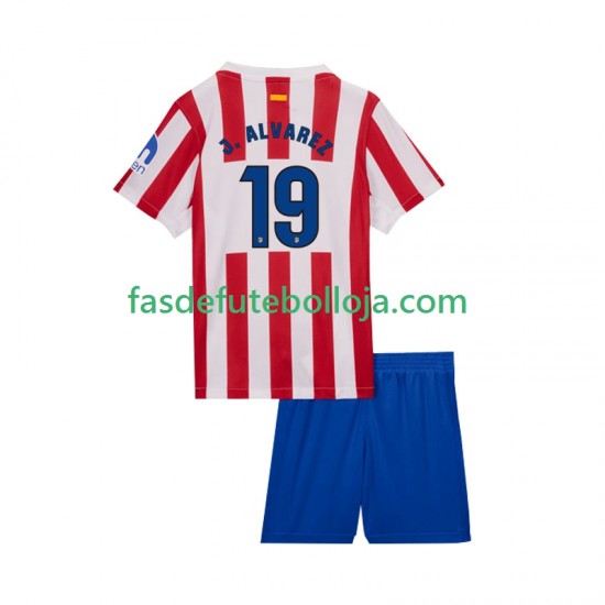 Camisola 1º Equipamento Atlético Madrid Julian Alvarez 19 2025-2026 Manga Curta ,Criança