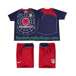 Camisola 2º Equipamento Atlético Madrid 2005 2004 Manga Curta Retro ,Criança