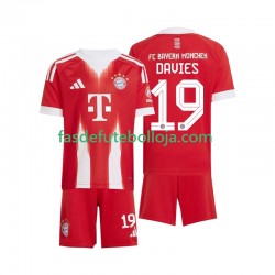 Camisola 1º Equipamento Bayern de Munique Alphonso Davies 19 2025-2026 Manga Curta ,Criança
