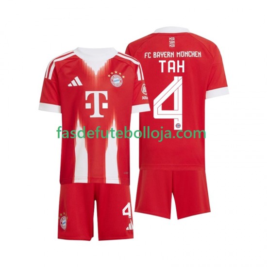 Camisola 1º Equipamento Bayern de Munique Jonathan Tah 4 2025-2026 Manga Curta ,Criança