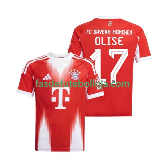 Camisola 1º Equipamento Bayern de Munique Michael Olise 17 2025-2026 Manga Curta ,Homem