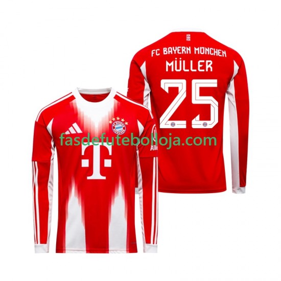 Camisola 1º Equipamento Bayern de Munique Thomas Muller 25 2025-2026 Manga Comprida ,Homem