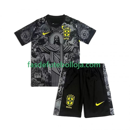 1º Equipamento Seleção Brasileira Cheist the Redeemer Football Shirts 2024 Manga Curta ,Criança