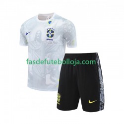 1º Equipamento Seleção Brasileira Branco JESUS Football Shirts 2024-2025 Manga Curta ,Criança