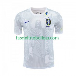 Camisola 1º Equipamento Seleção Brasileira Branco Jesus 2024-2025 Manga Curta ,Homem