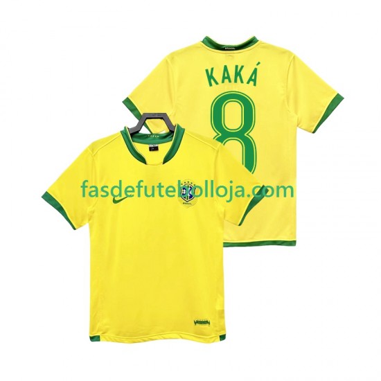 Camisola 1º Equipamento Seleção Brasileira KAKA 8 2006 Manga Curta Retro ,Homem