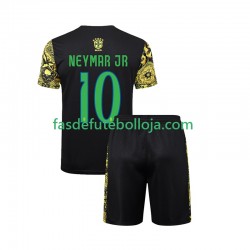 Camisola 1º Equipamento Seleção Brasileira Neymar JR 10 Jesus 2024 Manga Curta ,Criança
