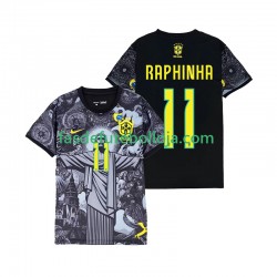 Camisola 1º Equipamento Seleção Brasileira RAPHINHA 11 Cheist the Redeemer 2024 Manga Curta ,Homem