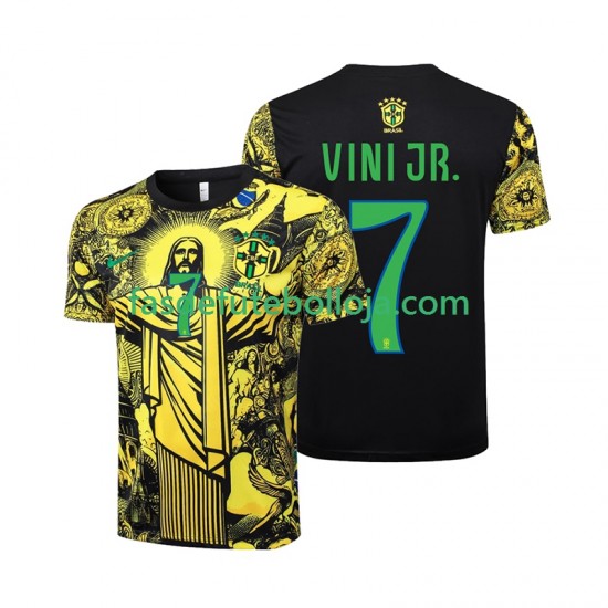 Camisola 1º Equipamento Seleção Brasileira Vinicius Junior 7 Jesus 2024 Manga Curta ,Homem