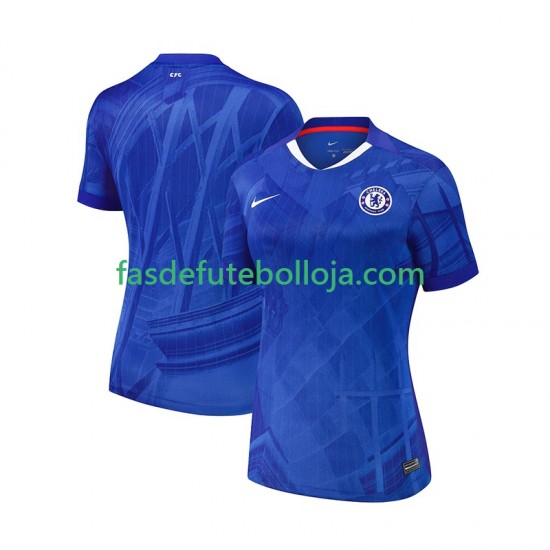 Camisola 1º Equipamento Chelsea 2025-2026 Manga Curta ,Feminina