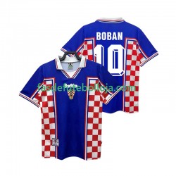 Camisola 2º Equipamento Seleção Croata BOBAN 10 1998 Manga Curta Retro ,Homem
