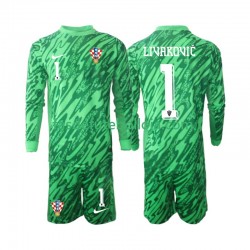 Camisola Guarda-redes 2º Equipamento Seleção Croata DOMINIK LIVAKOVIC 1 2024 Manga Comprida ,Criança