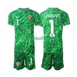 Camisola Guarda-redes 2º Equipamento Seleção Croata DOMINIK LIVAKOVIC 1 2024 Manga Curta ,Criança