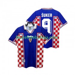 Camisola 2º Equipamento Seleção Croata SUKER 9 1998 Manga Curta Retro ,Homem