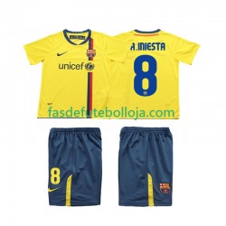 Camisola 2º Equipamento FC Barcelona A INIESTA 8 2009 2008 Manga Curta Retro ,Criança