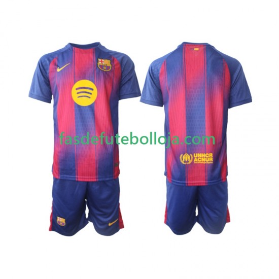 Camisola 1º Equipamento FC Barcelona 2025-2026 Manga Curta ,Criança