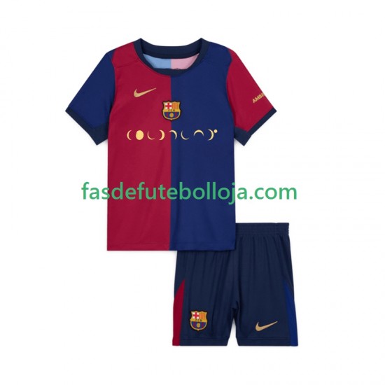 Camisola 1º Equipamento FC Barcelona Coldplay 2024-2025 Manga Curta ,Criança