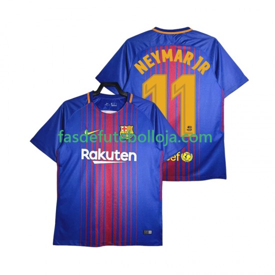 Camisola 1º Equipamento FC Barcelona Neymar JR 11 2017-2018 Manga Curta Retro ,Homem